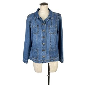 Christopher & Banks Petite Jean Jacket Size P/L
